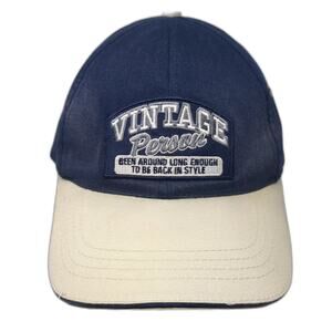 Vintage Person Slideback Baseball Cap Blue One Size 6 Panel Headshots By Kc Caps